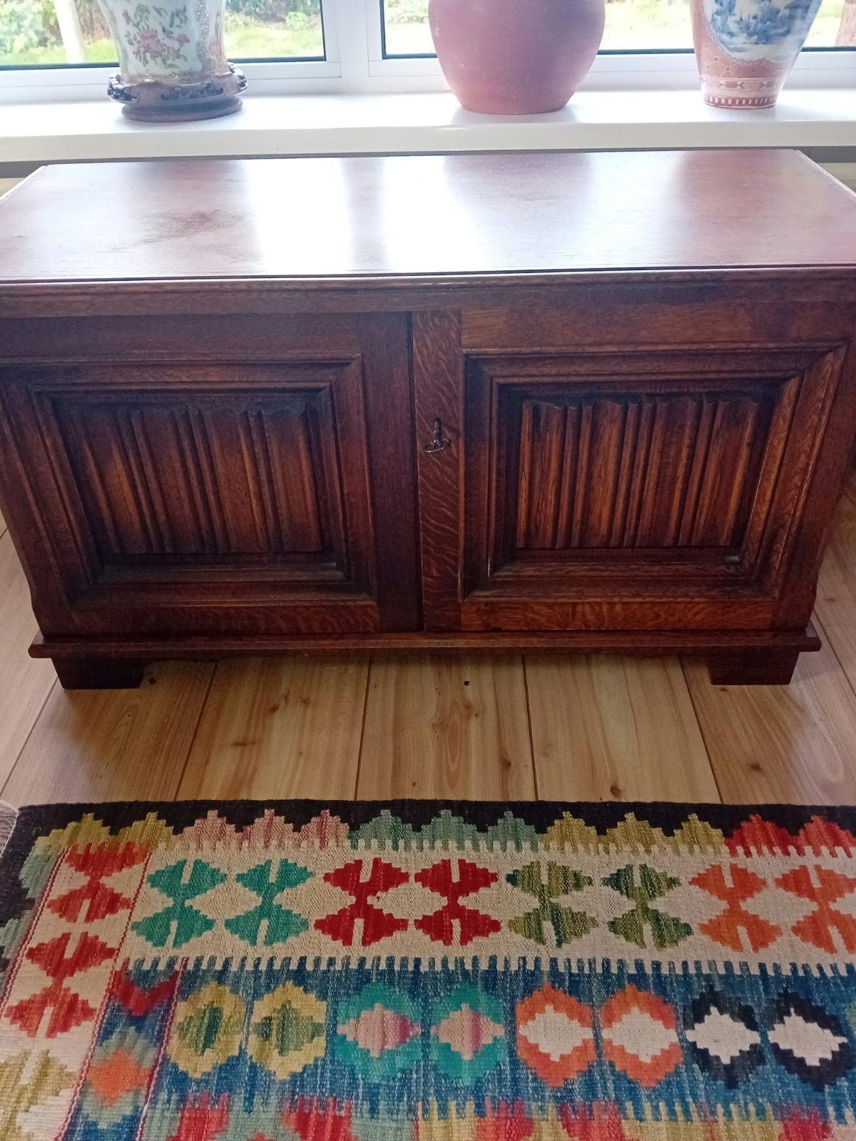 Eikenhouten kist/kast, Ophalen, 50 tot 100 cm