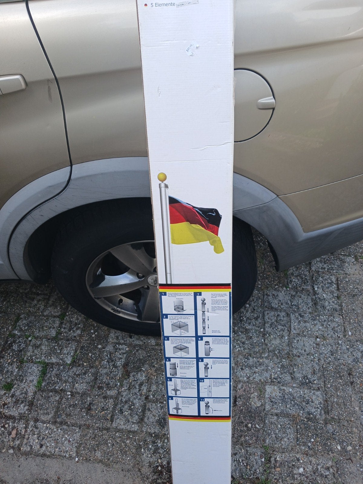 ALUMINIUM VLAGGENMAST 6.20 METER 5 DELIG, Ophalen of Verzenden, Nieuw