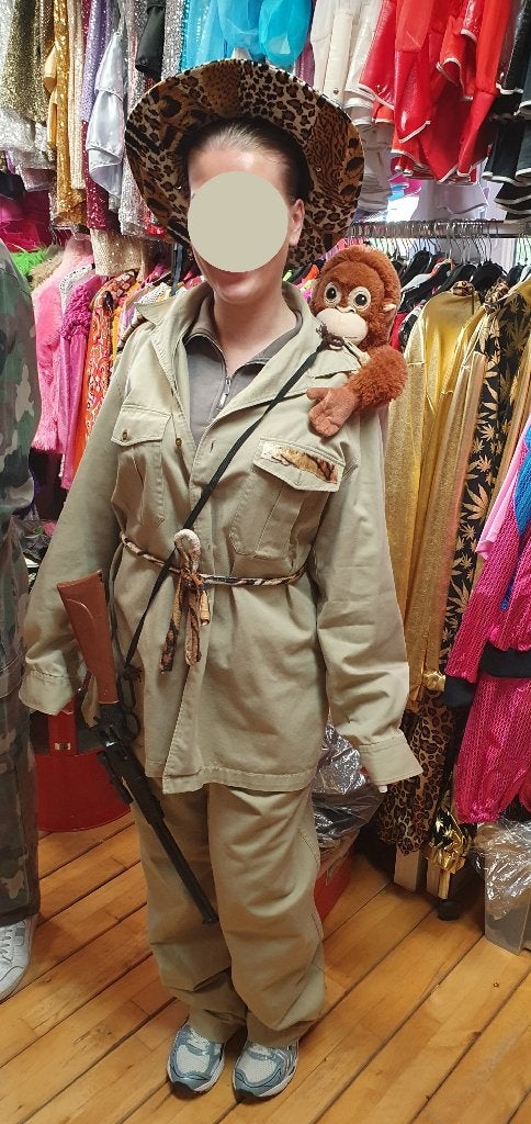 Jungle , safari kostuum te huur voor €22 compleet, Ophalen, Zo goed als nieuw, Overige maten, Kleding