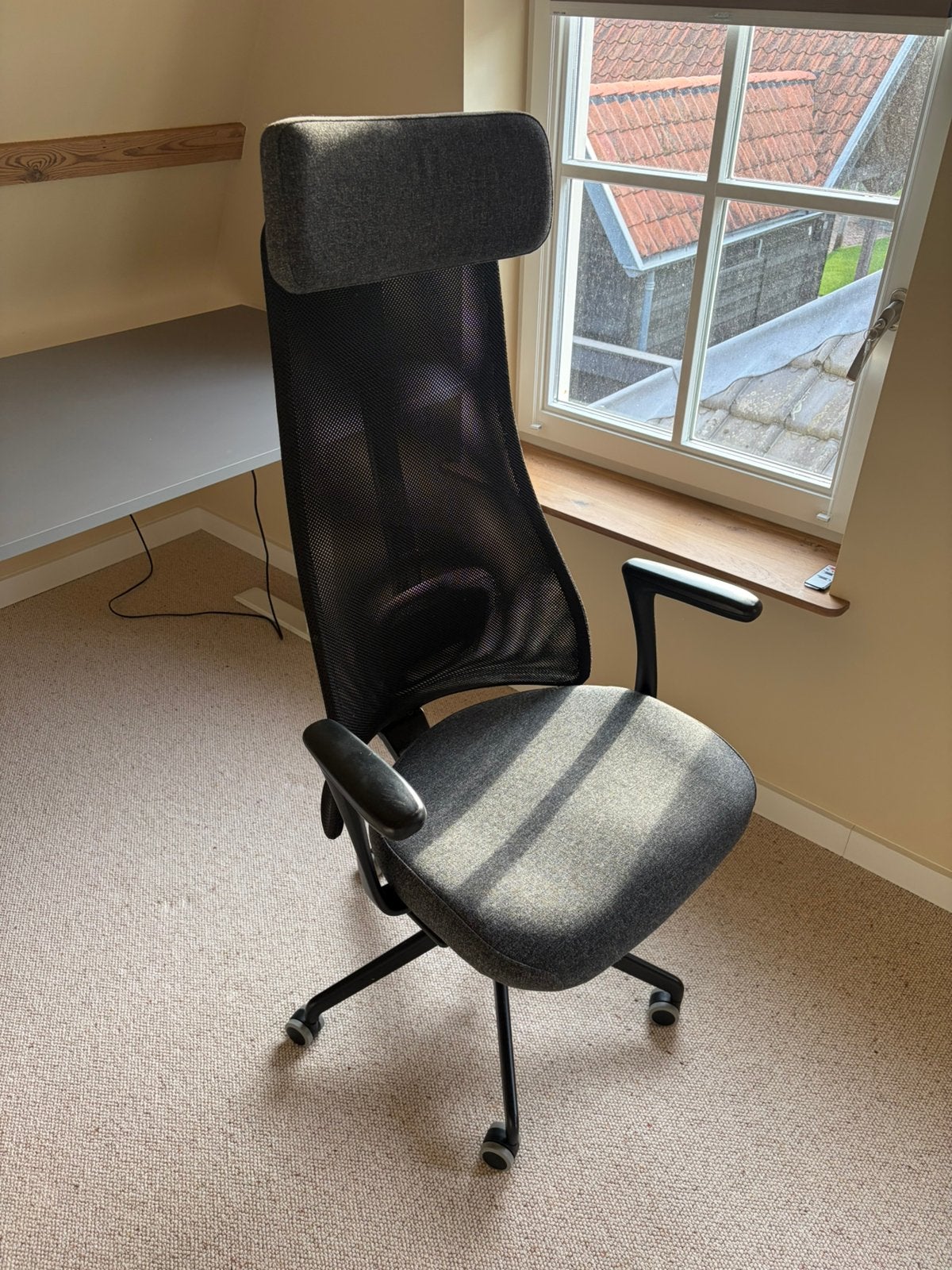 Bureaustoel | Ergonomisch, Donkergrijs, Huis en Inrichting, Bureaustoelen, Ophalen, Gebruikt, Grijs, Bureaustoel