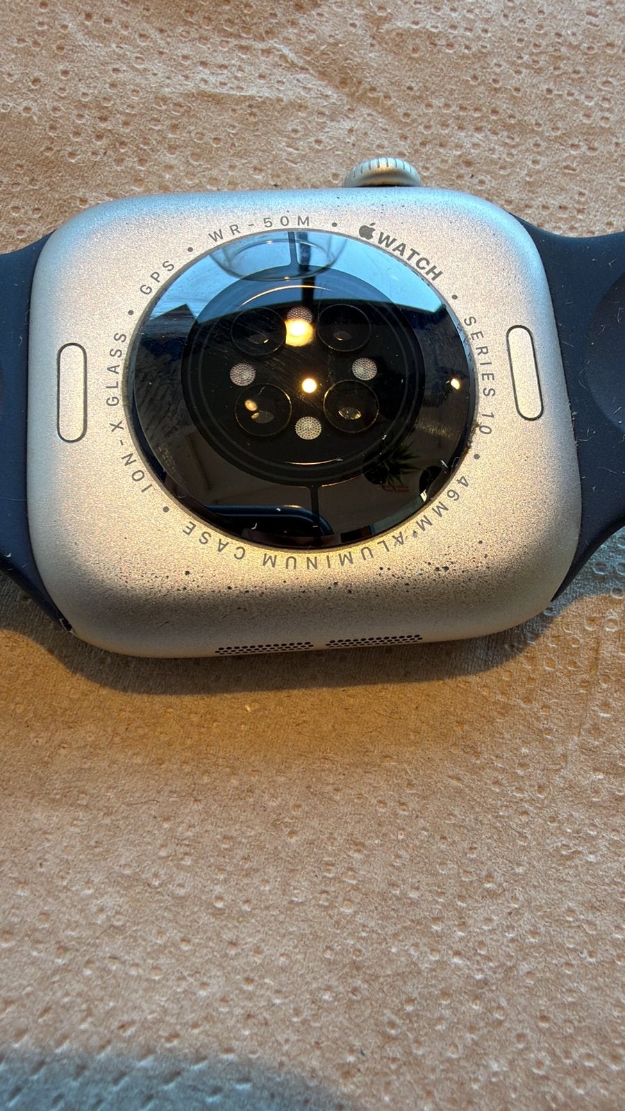 Apple watch 10  werkt 100% en keurig horloge! Blauwe band, Gebruikt, Blauw, IOS, Ophalen of Verzenden