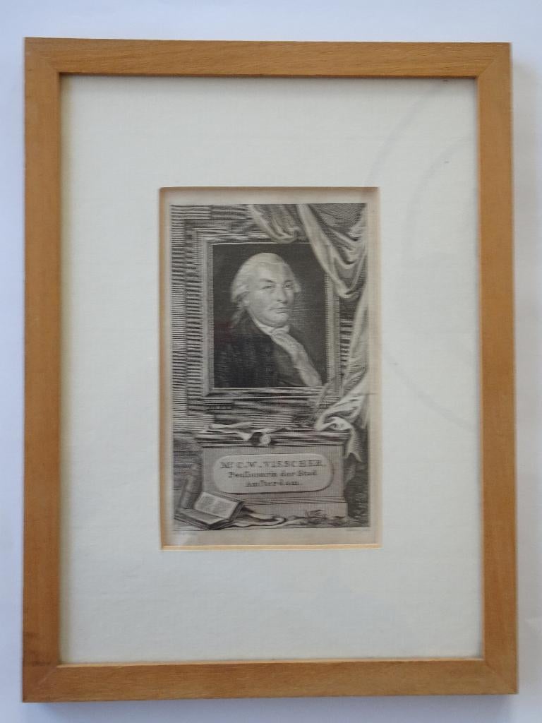 gravure portret CW Visscher pensionaris Amsterdam, Vinkeles, Antiek en Kunst, Kunst | Etsen en Gravures, Verzenden