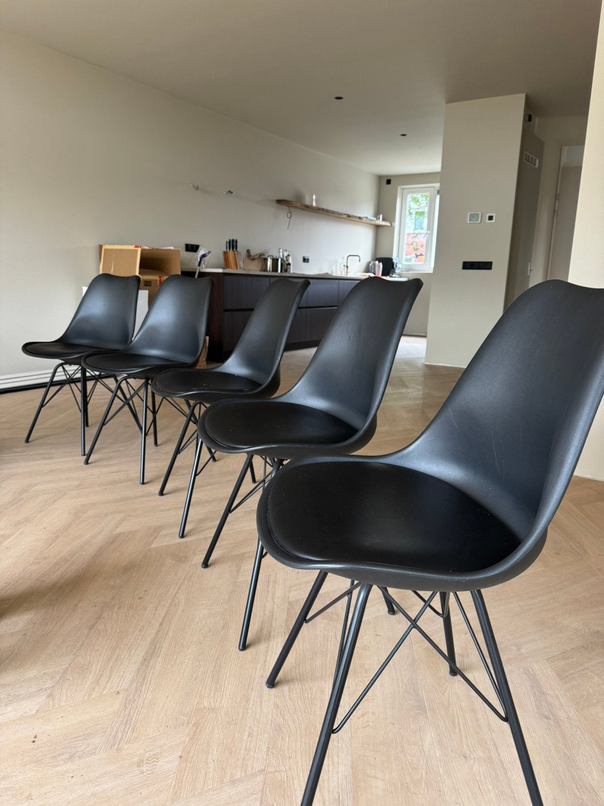 Eetkamerstoelen KICK, Ophalen, Gebruikt, Zwart, Metaal