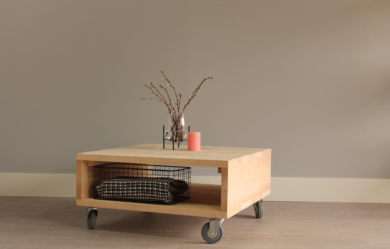 salontafel steigerhout, Ophalen, 50 tot 100 cm, Vierkant, Nieuw