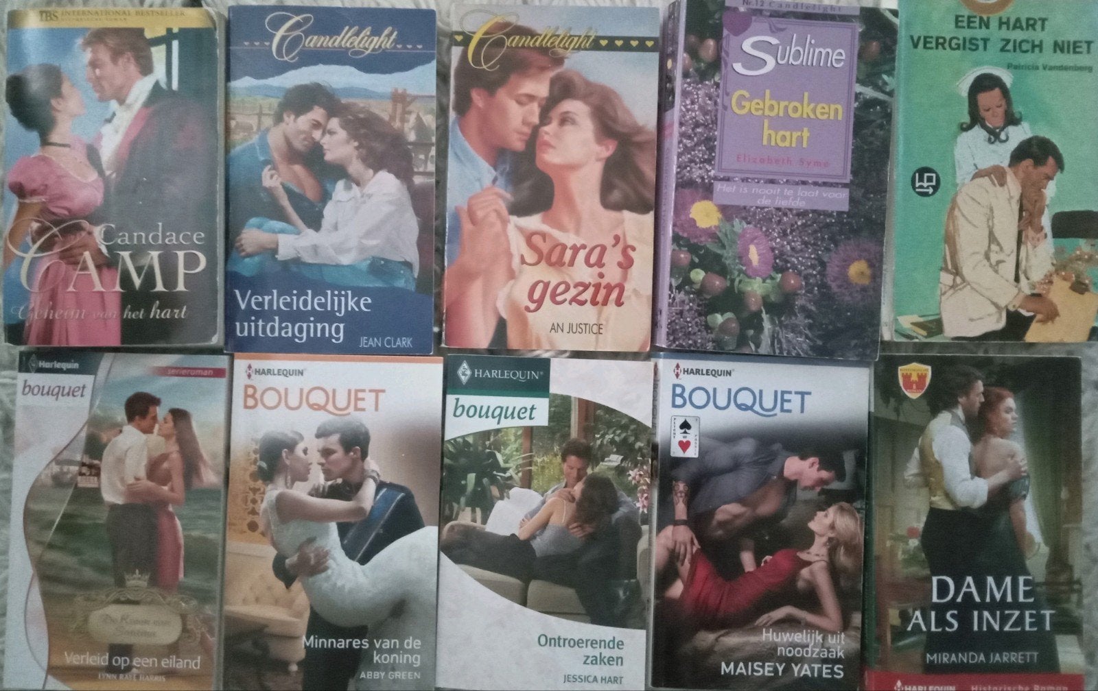 10 Romans o.a. Bouquet Reeks en Candlelight, Boeken, Romans, Ophalen of Verzenden, Gelezen