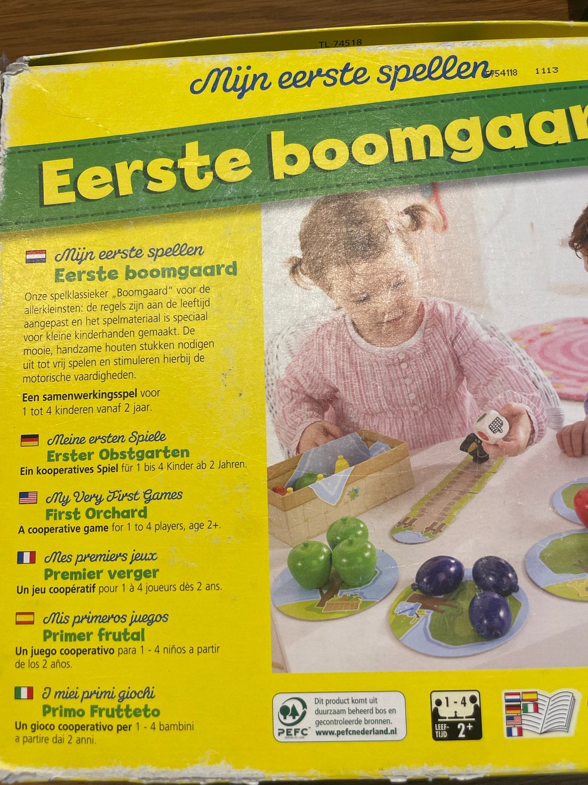 HABA Mijn Eerste Spellen: Eerste Boomgaard (zonder spelregel, Drie of vier spelers, Ophalen of Verzenden, Gebruikt