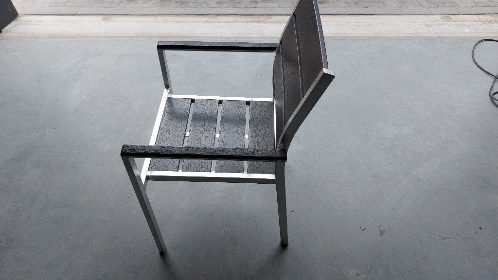 Aluminium Terrasstoelen. 25 stuks, Ophalen, Gebruikt, Kunststof, Stapelbaar