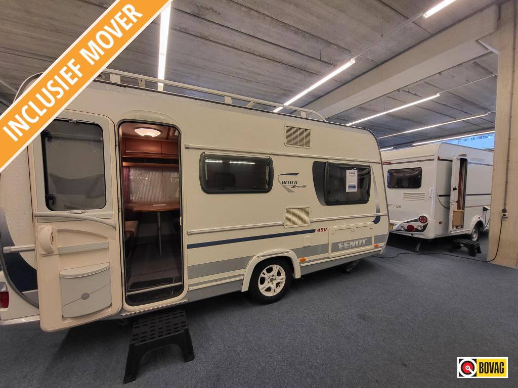Fendt Bianco Sportivo 450 SQB, Unico Verona+voorwand, mover, Caravans en Kamperen, Rondzit, Bedrijf, Schokbreker, Fendt