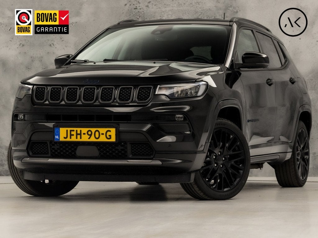 Jeep Compass 4xe 240 Plug-in Hybrid Electric 80th Anniversar, Auto's, 12 maanden, 4 cilinders, Leder en Stof, Zwart