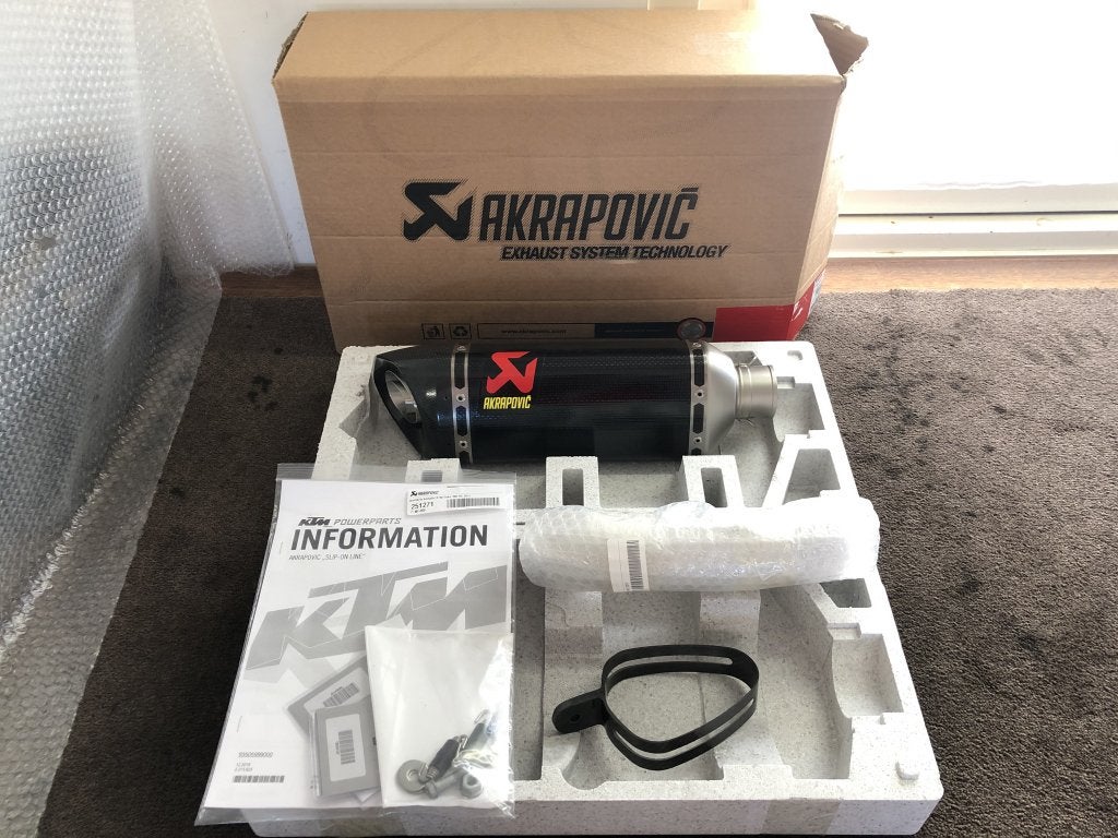 Akrapovic uitlaat KTM 125 390 Duke RC125 RC390 2017-2020, Verzenden, KTM, Stallhofnerstraße 3, Betriebsgebiet Süd, Mattighofen, Oberösterreich, 5230, AT