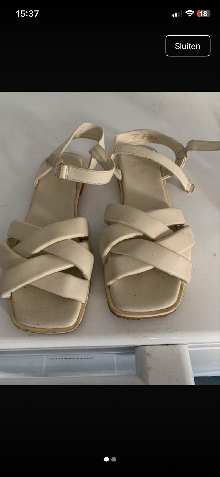 Zara sandalen maat 40, Ophalen of Verzenden, Gedragen, Beige, Sandalen of Muiltjes