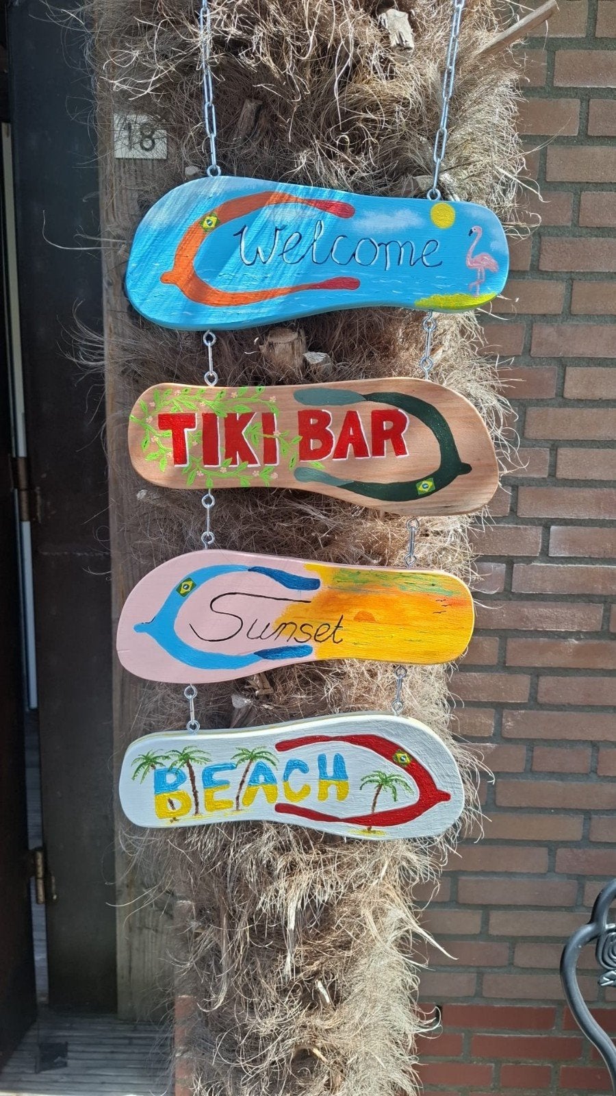 Handgemaakt Tropisch Welkomstbord / Tuindecoratie (Nieuw), Ophalen of Verzenden, Nieuw