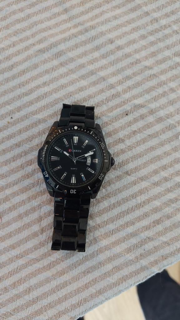 Curren Quartz horloge zwart, Overige merken, Staal, Staal, Polshorloge