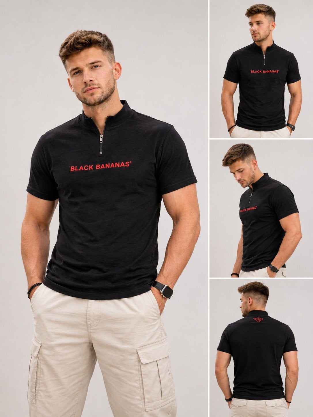 Black Bananas Heren T-shirt Zwart met Rood Logo – Maat L, Maat 52/54 (L), Zwart, Ophalen of Verzenden, Zo goed als nieuw