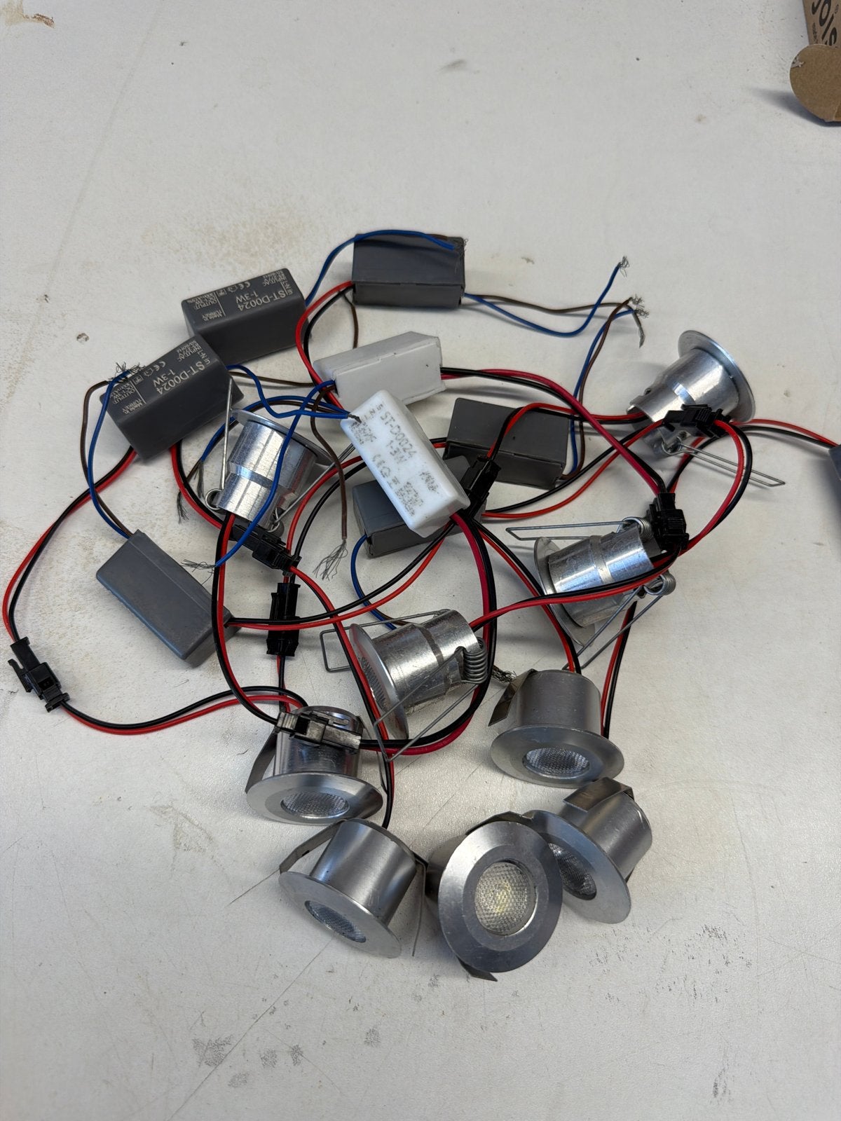 Set van 9 LED inbouwspots met drivers, Overige merken, Nieuw, Overige fittingen, Zilver