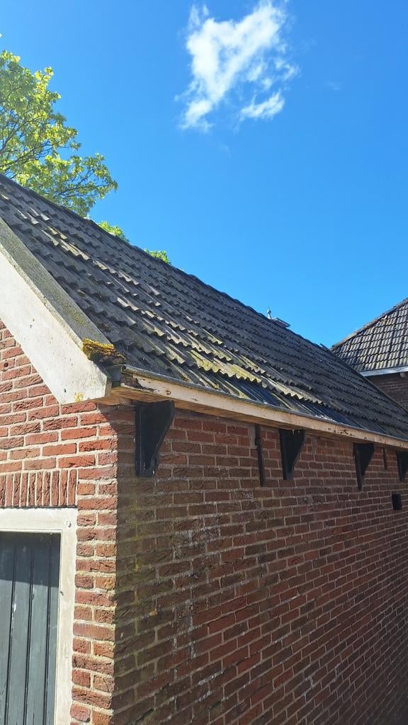 Friese gegolfde dakpannen blauw gesmoord, Doe-het-zelf en Verbouw, Dakpannen en Dakbedekking, Ophalen, Gebruikt, Steen of Klei