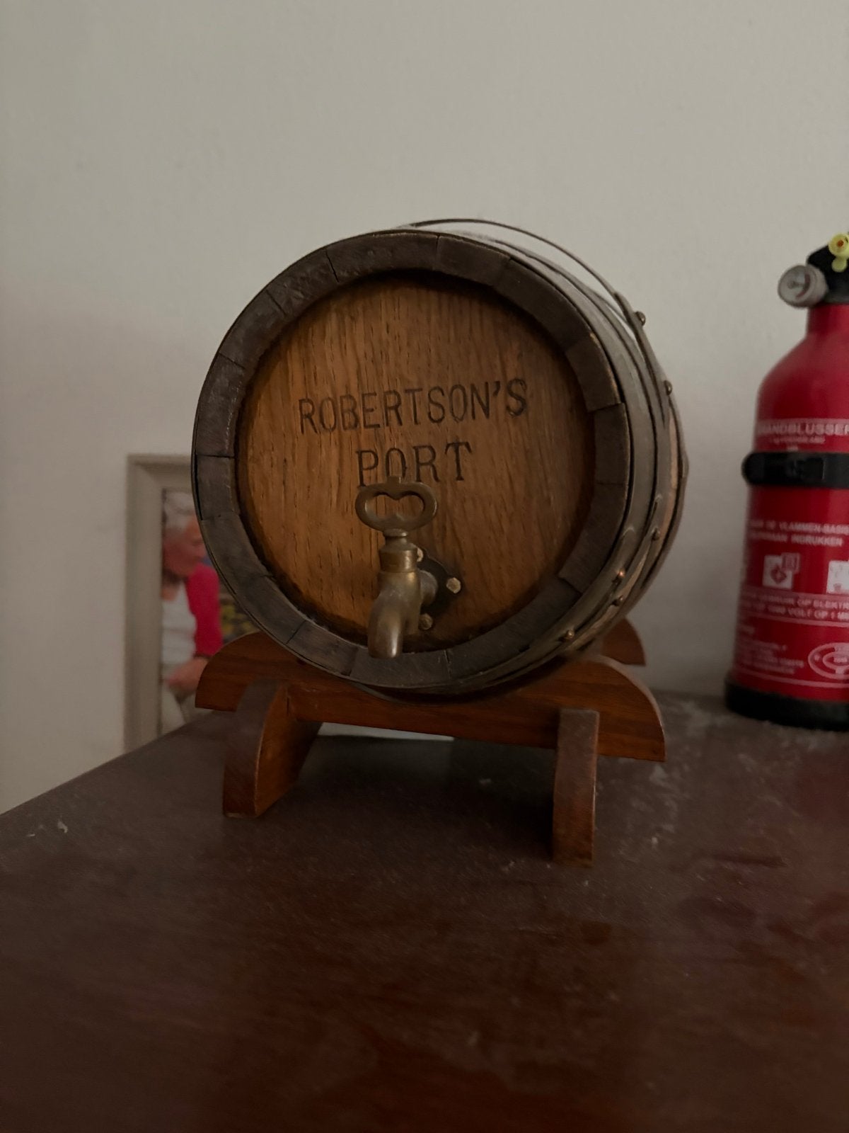 Vintage Robertson's Port Wijnvat met Kraan en Standaard, Ophalen of Verzenden