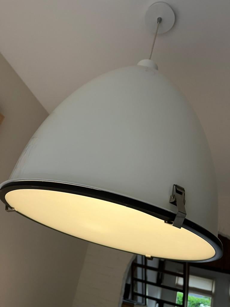 Industriële hanglamp wit, Ophalen, Zo goed als nieuw, 50 tot 75 cm