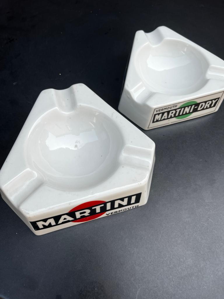 Set van 2 vintage Martini Rossi porseleinen asbakken gemerkt, Ophalen of Verzenden, Huis en Inrichting
