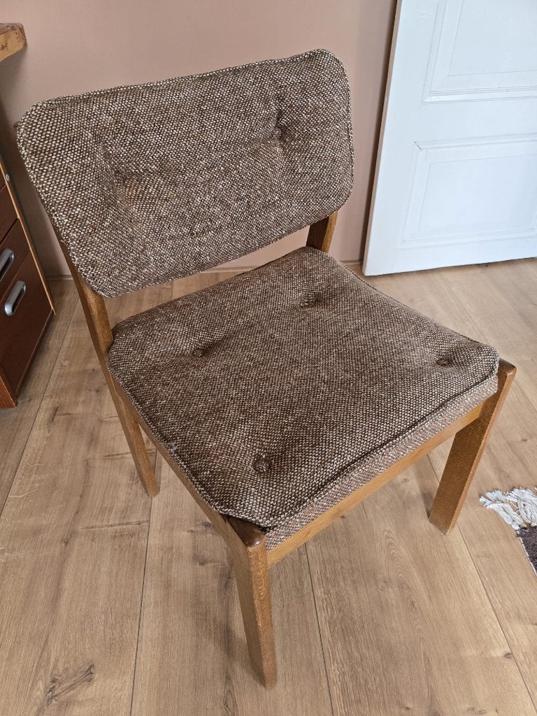 4 Scandinavische eetkamerstoelen, Huis en Inrichting, Stoelen, Ophalen, Gebruikt, Bruin, Midcentury / Scandinavisch