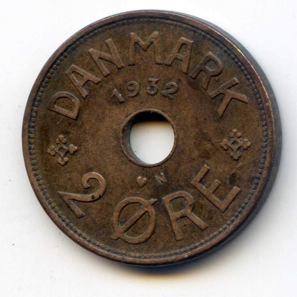 Denemarken 2 Ore 1932 ZELDZAMER, Ophalen of Verzenden, Overige landen