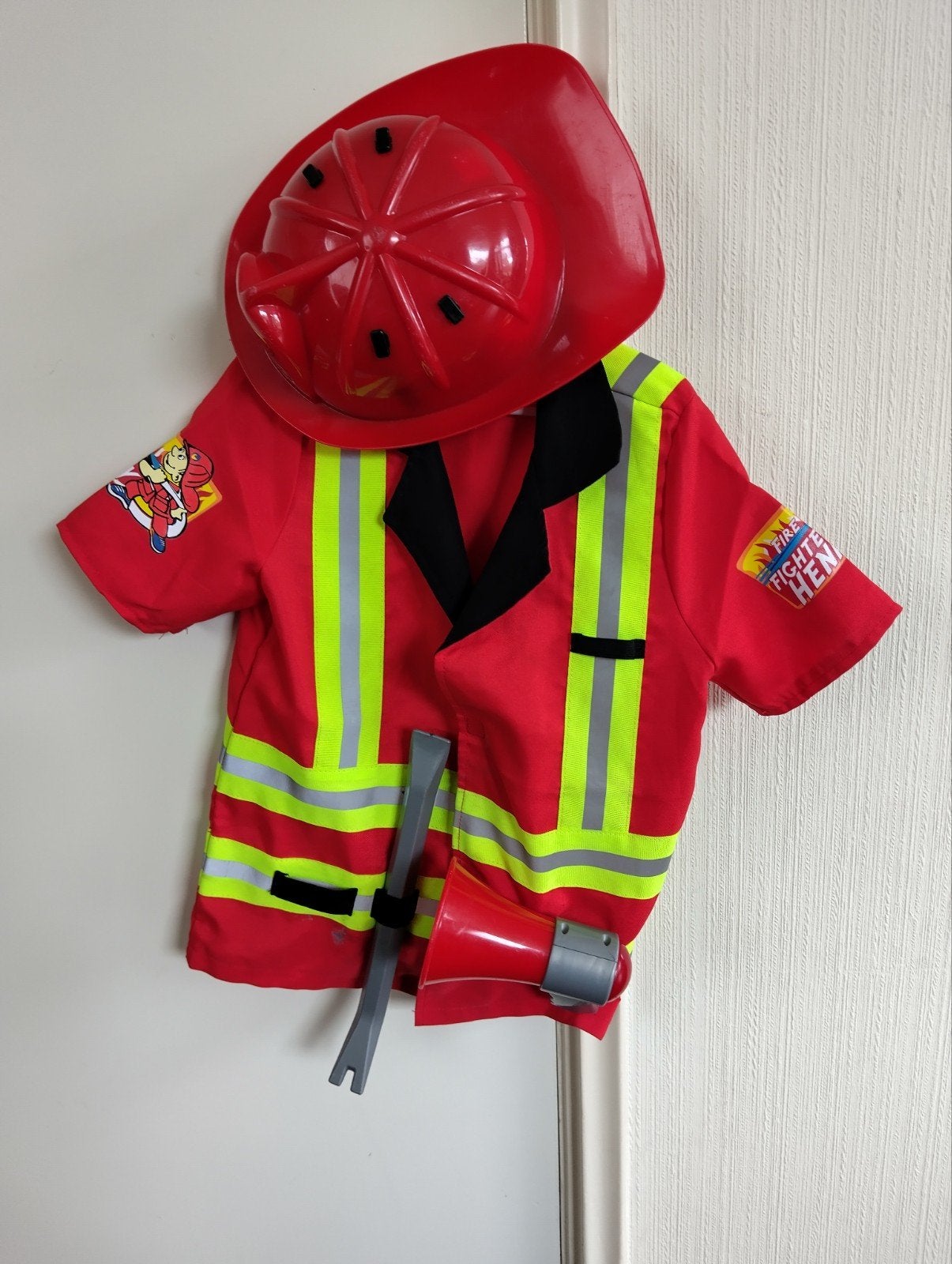 Brandweer verkleedset voor kinderen, Kinderen en Baby's, Carnavalskleding en Verkleedspullen, Ophalen, Gebruikt, 110 t/m 116, Jongen of Meisje