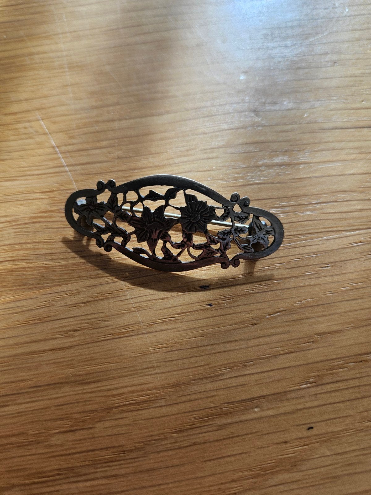 Vintage zilveren broche, 4 tot 7 cm, Gebruikt, Overige kleuren, Ophalen of Verzenden