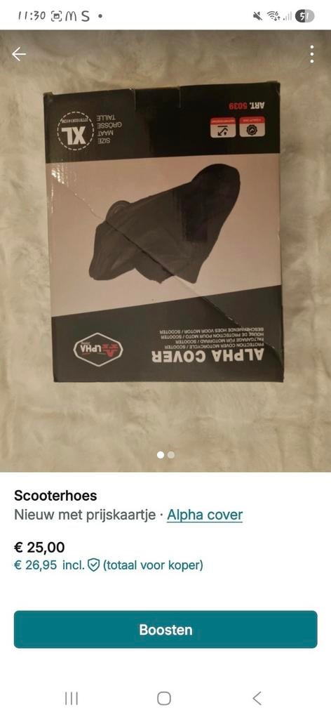 Nieuwe Alpha Cover Scooterhoes Maat XL, Ophalen of Verzenden, Nieuw, Overige typen, Overige merken