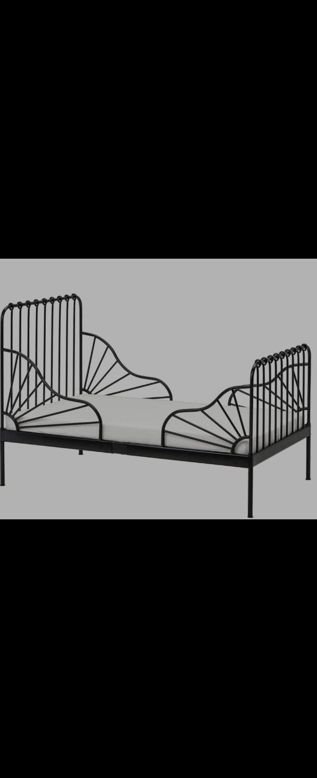 Zwart metalen bedframe inclusief lattenbodem (zonder matras), Ophalen
