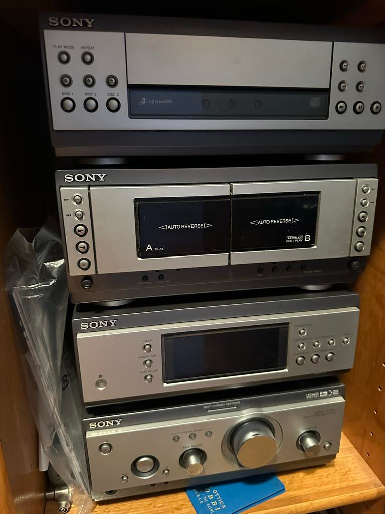 Sony Hifi Set met CD-wisselaar, Cassettedeck en Speakers, Ophalen, Cassettedeck, Losse componenten, Zo goed als nieuw