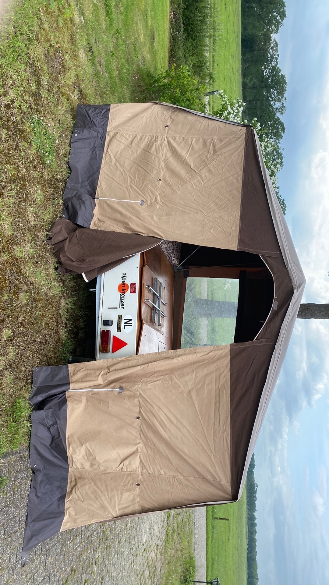 Compacte alpen kreuzer vouwwagen, Ophalen, Beige, Tot en met 4, Alpenkreuzer