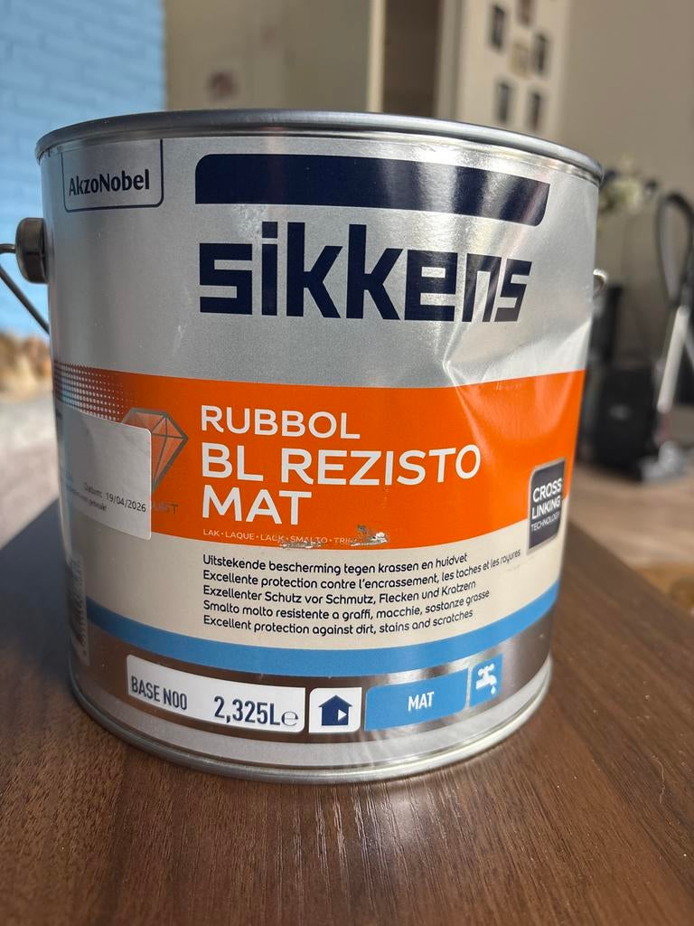 Nieuw blik Sikkens Rubbol BL Rezisto Mat RAL7021, Doe-het-zelf en Verbouw, Verf, Beits en Lak, Ophalen, Zwart, Nieuw, Lak