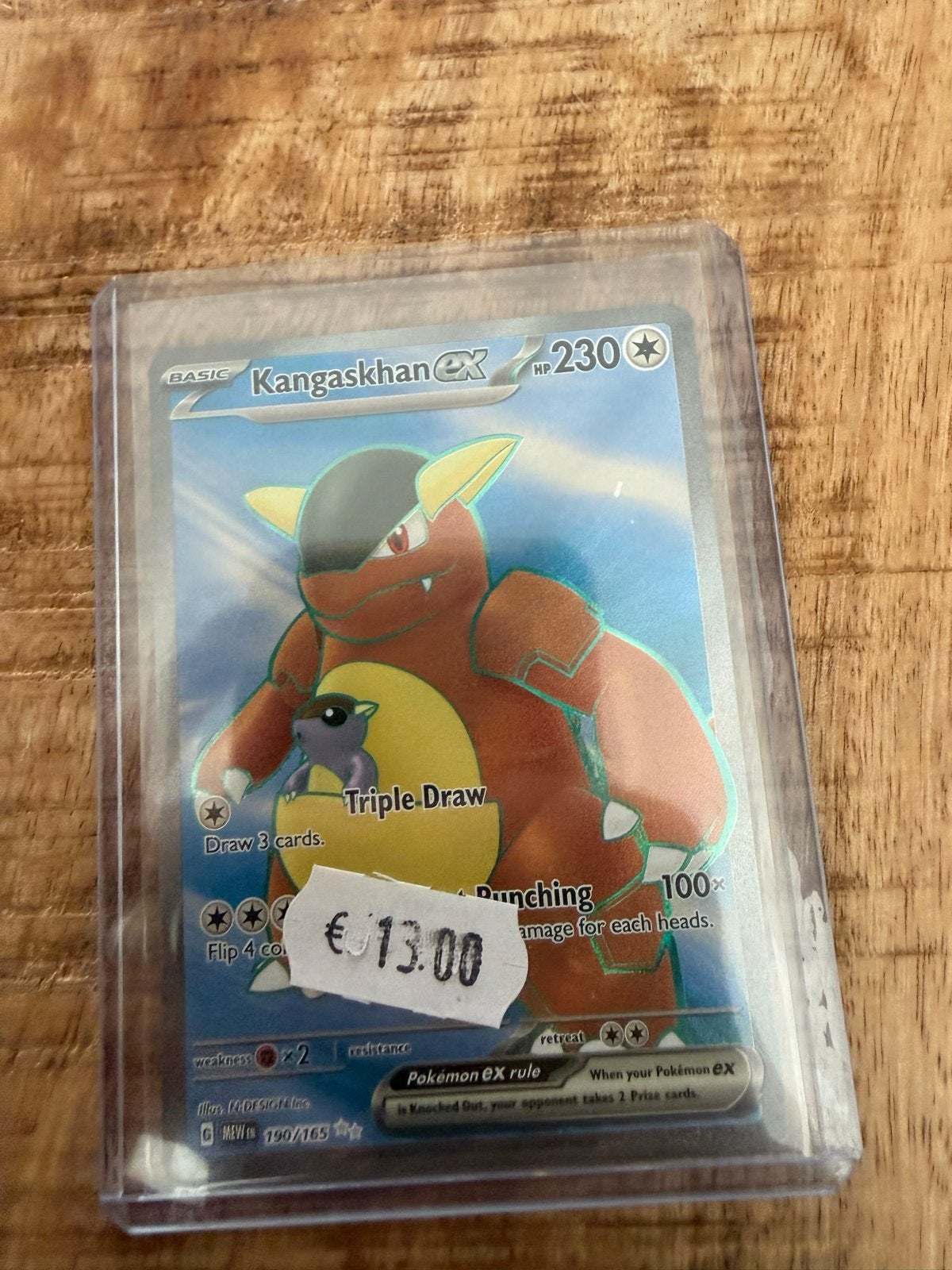 Kangaskhan EX Pokémon Kaart - 190/165, Ophalen of Verzenden, Zo goed als nieuw, Losse kaart