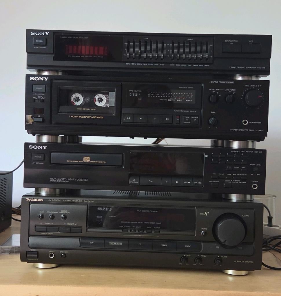 Complete Sony/Technics stereo set te koop – werkt goed en kl, Audio, Tv en Foto, Stereo-sets, Ophalen of Verzenden, Gebruikt, Sony