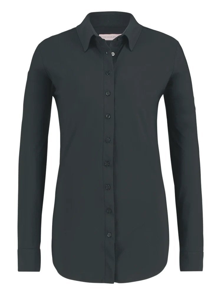 Studio anneloes poppy blouse M dark grey / grijs travelstof, Maat 38/40 (M), Ophalen of Verzenden, Zo goed als nieuw, X