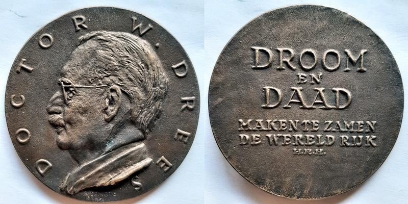 Penning Willem Drees 1951 VPK, Verzenden, Brons, Nederland