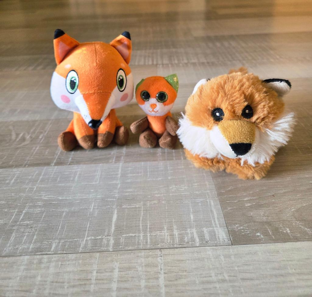 Leuke vossen knuffels - set van 3, Kinderen en Baby's, Speelgoed | Knuffels en Pluche, Zo goed als nieuw, Vos, Oranje, Ophalen of Verzenden