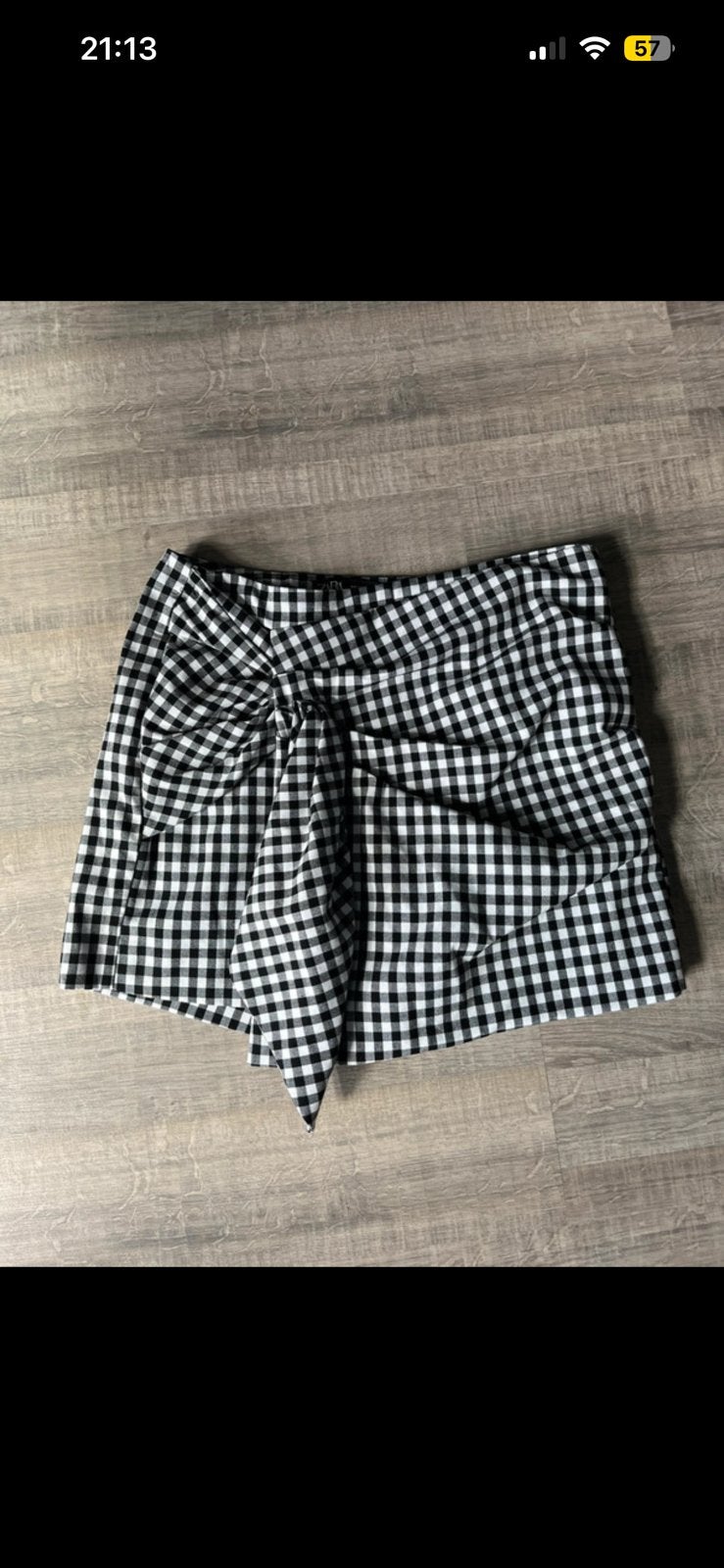 ZGAN Skort Zara strik geblokt S, Kort, Zwart, Ophalen of Verzenden, Zo goed als nieuw