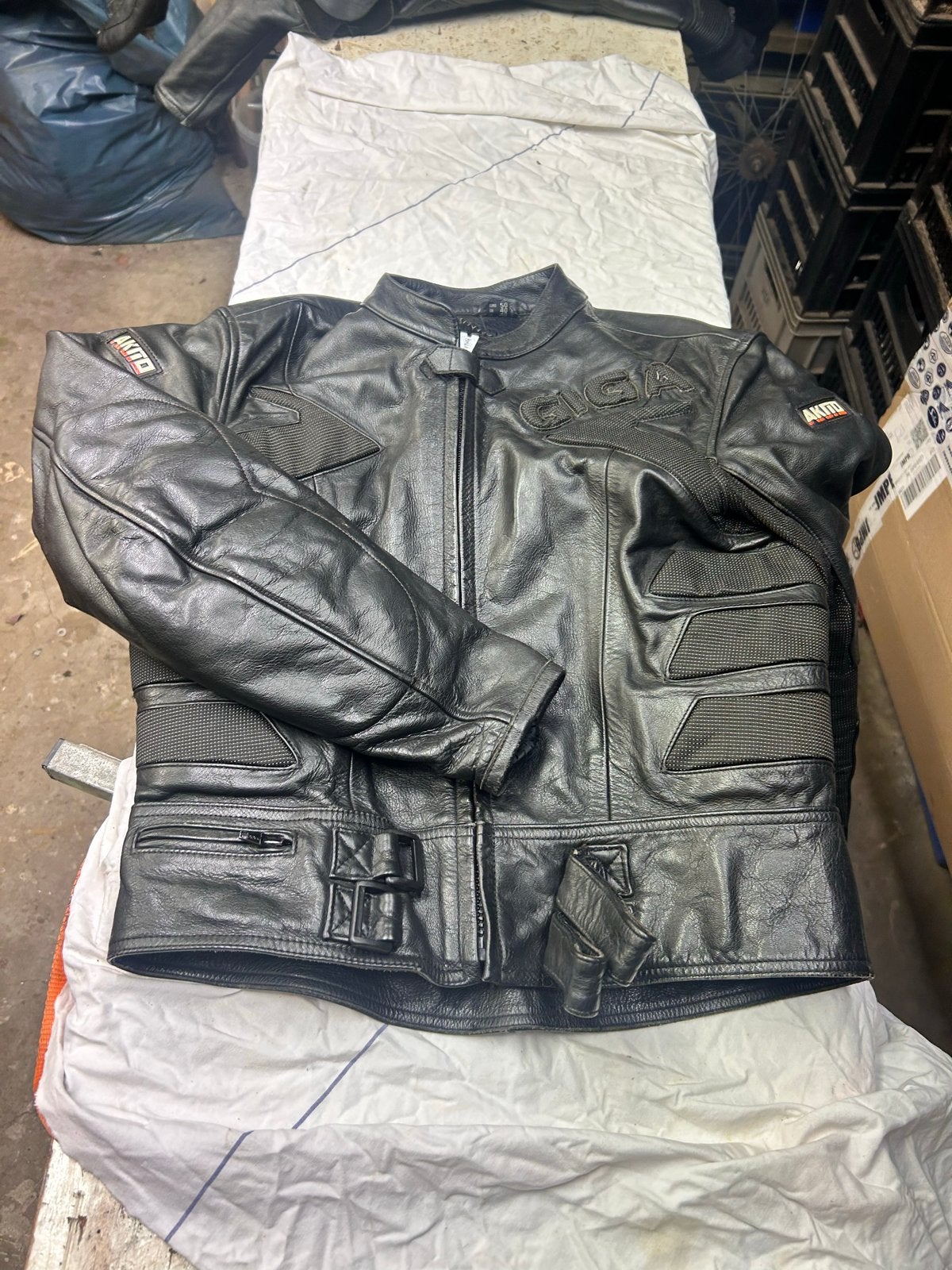 Dames Akito leren motorpak met bescherming, Motoren, Ophalen, Tweedehands, Dames, Combipak
