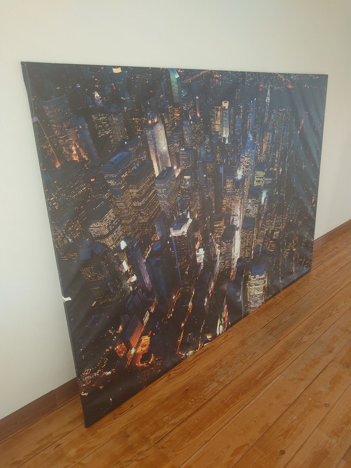 Groot schilderij van de New York skyline, Ophalen of Verzenden, Zo goed als nieuw, 125 cm of meer, Schilderij