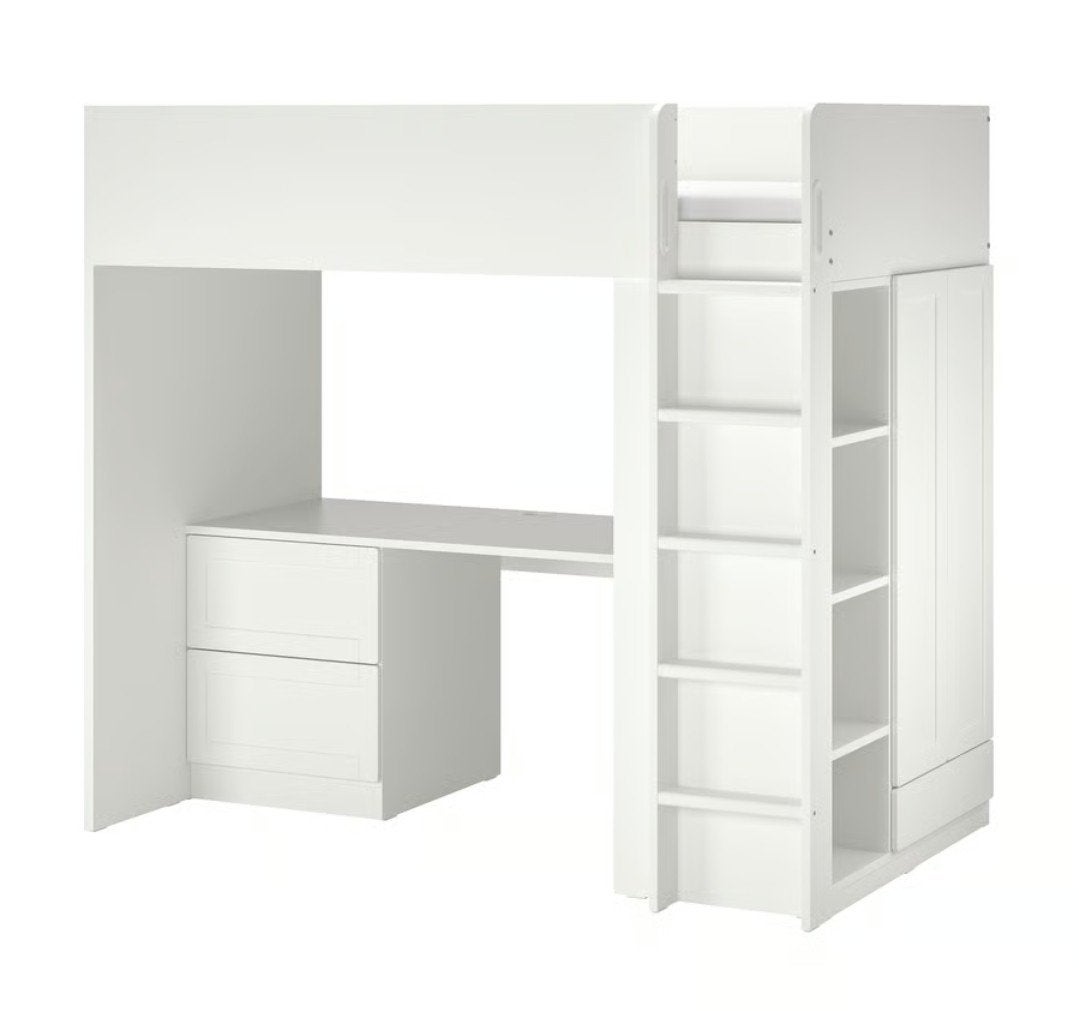 Hoogslaper Småstad Ikea met bureau en kast - Ideaal voor kle, Ophalen, 85 tot 100 cm, Gebruikt, Hoogslaper of Stapelbed