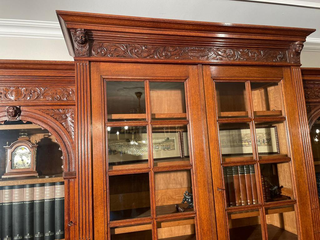 Monumentale boekenkast kast voor werkkamer kantoorkast, Antiek en Kunst, Ophalen