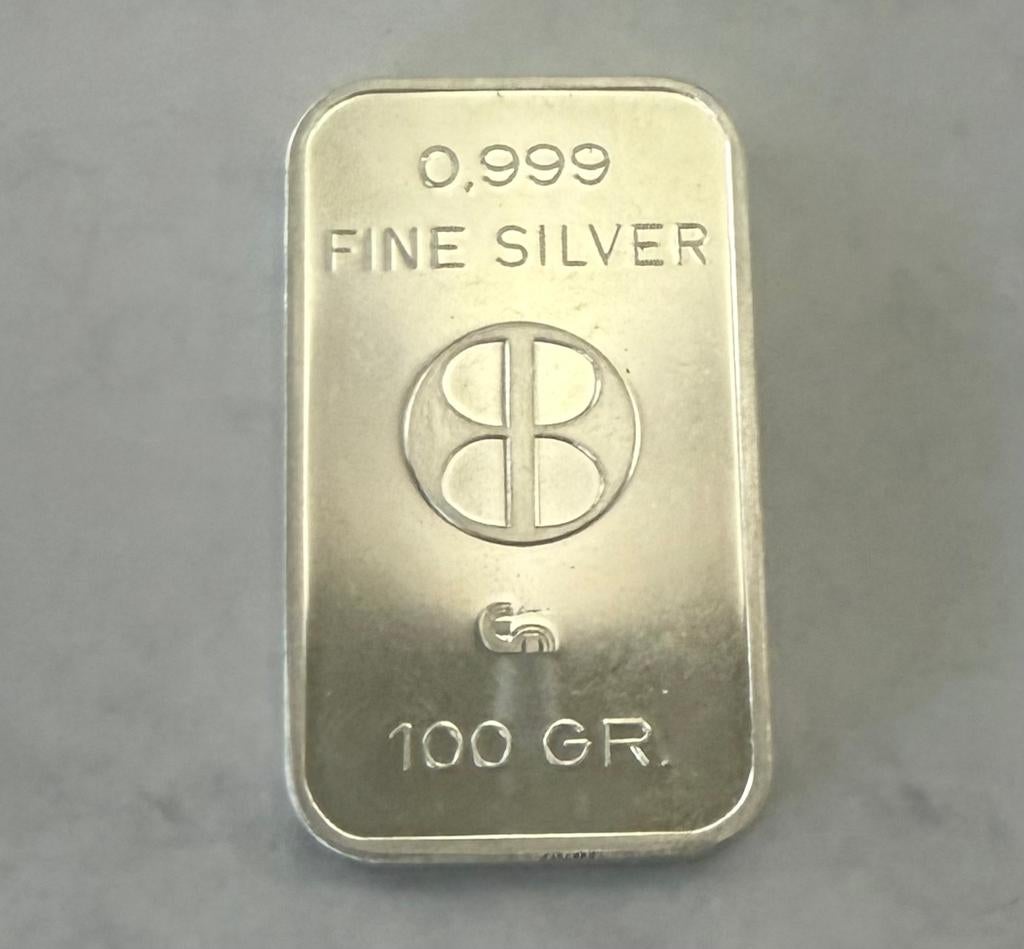 100 gram Zilver Bank Lambert Brussel 999 zilver, Ophalen of Verzenden, Zilver