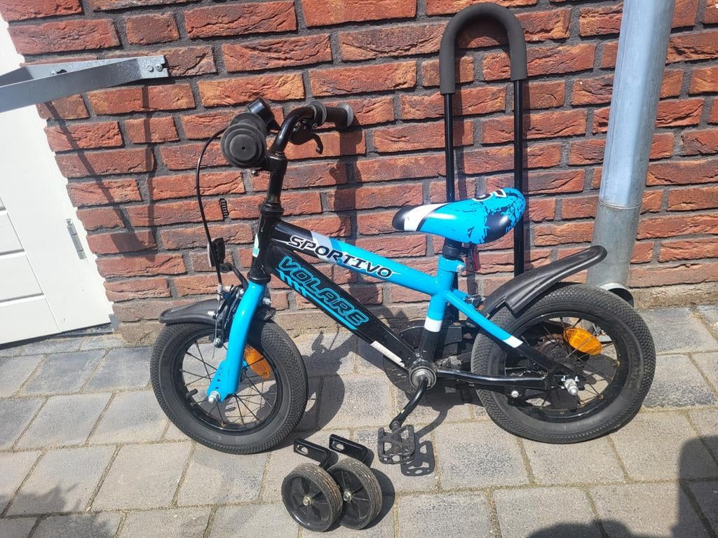 Kinderfiets Volare Sportivo met zijwielen en duwstang, Ophalen