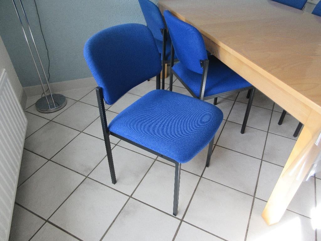 Vergaderstoel / bezoekersstoel, 6 stuks., Huis en Inrichting, Stoelen, Ophalen, Blauw, Zo goed als nieuw, Stof