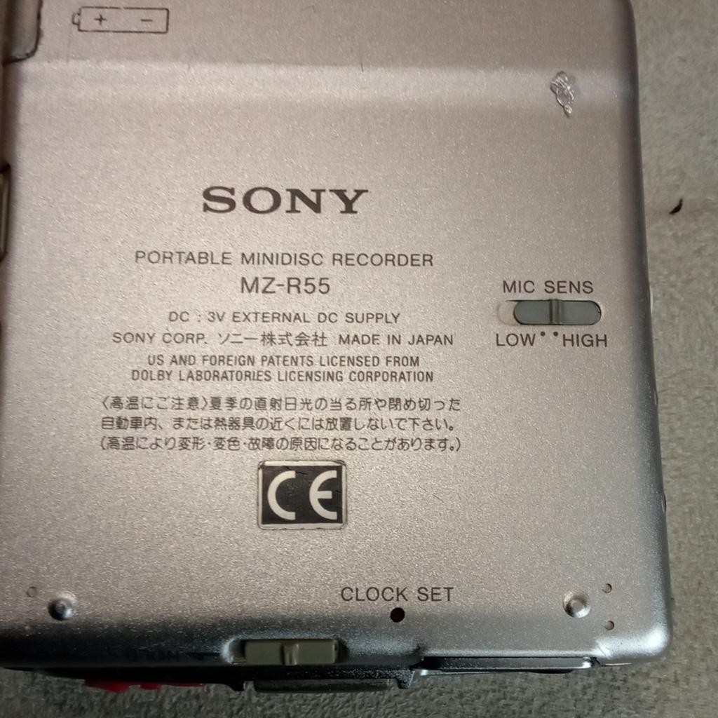Sony MZ-R55 Portable MiniDisc Recorder met Adapter, Ophalen of Verzenden