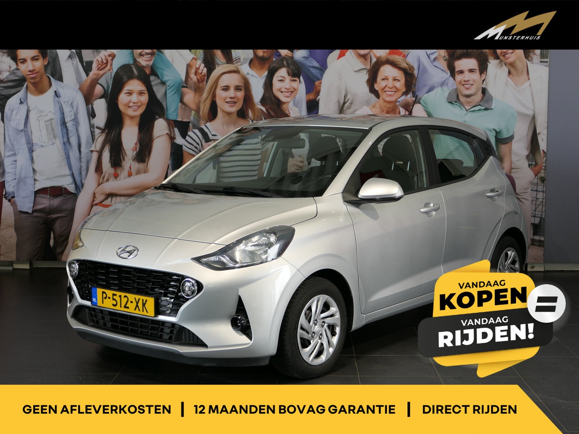 Hyundai i10 1.0 Comfort 5-zits - Occasion Lease vanaf €324, Auto's, Voorwielaandrijving, Stof, Gebruikt, 23 km/l