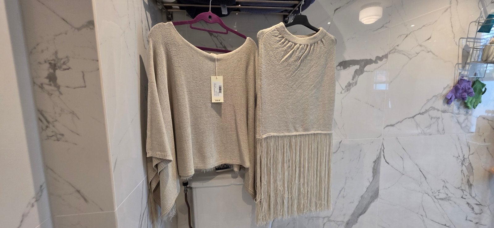 Lichtbeige gebreide trui met franjes en rok Moost wanted, Maat 38/40 (M), Verzenden, Beige, Nieuw