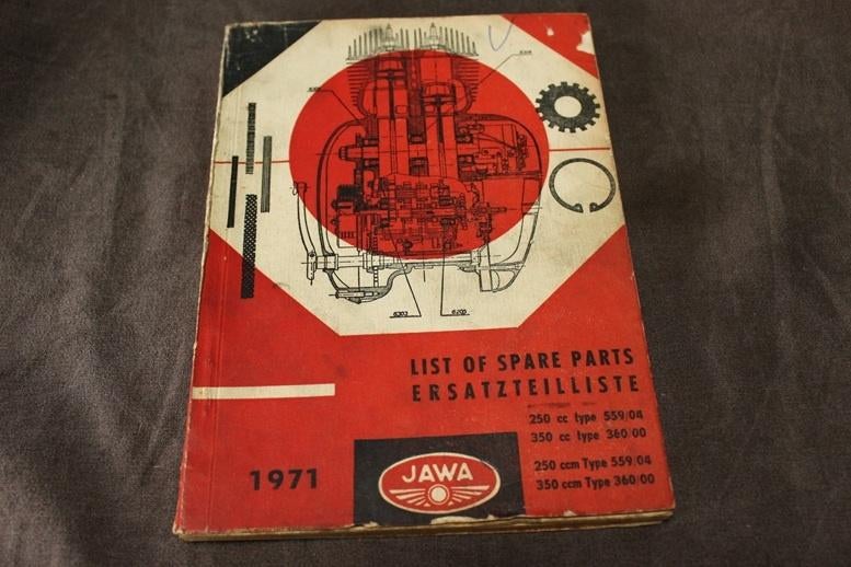 JAWA 250cc 350cc typ 559 360 1971 motorcycle parts list, Motoren, Ophalen of Verzenden, Overige merken