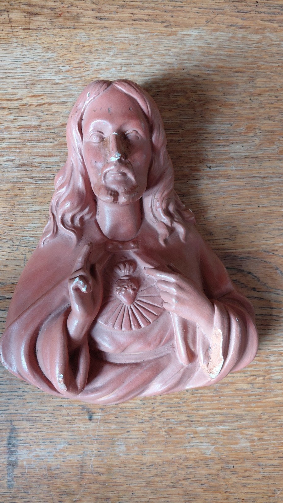 Vintage Jezus Heilig Hart muurhanger, Ophalen of Verzenden